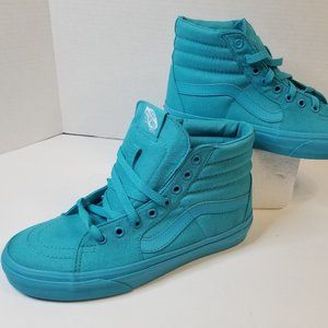 Vans Off the Wall Hi Top Sneakers Turquoise Blue Sz 7 Men 8.5 Women